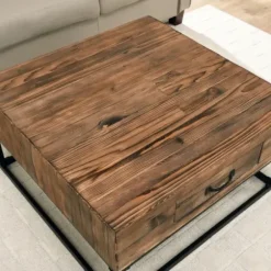 Coffee Tables-Kirkland's Home Natural Wood Plank Top Coffee Table Tan