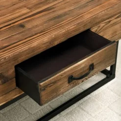 Coffee Tables-Kirkland's Home Natural Wood Plank Top Coffee Table Tan
