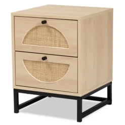 Nightstands-Kirkland's Home Natural Wood Rat Cut Out Nights D Tan