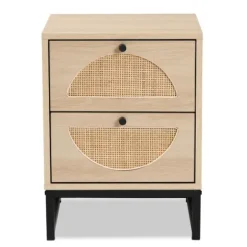 Nightstands-Kirkland's Home Natural Wood Rat Cut Out Nights D Tan