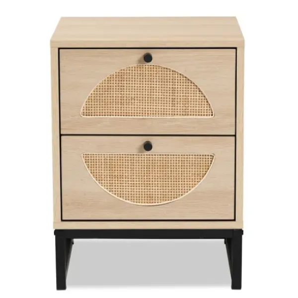Nightstands-Kirkland's Home Natural Wood Rat Cut Out Nights D Tan