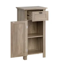 Bathroom Furniture-Kirkland's Home Natural Wood Single Door Cabinet Tan