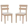 Dining Chairs-Kirkland's Home Natural Wood Slatted Back Dining Chairs, Set Of 2 Gray