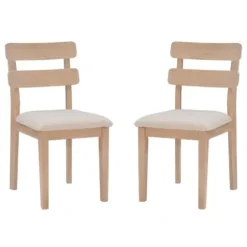 Dining Chairs-Kirkland's Home Natural Wood Slatted Back Dining Chairs, Set Of 2 Gray