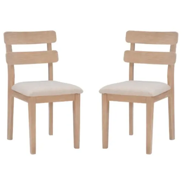 Dining Chairs-Kirkland's Home Natural Wood Slatted Back Dining Chairs, Set Of 2 Gray