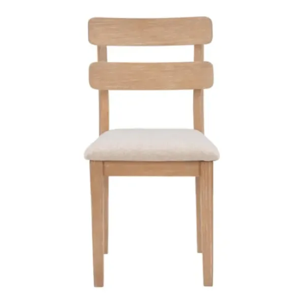 Dining Chairs-Kirkland's Home Natural Wood Slatted Back Dining Chairs, Set Of 2 Gray