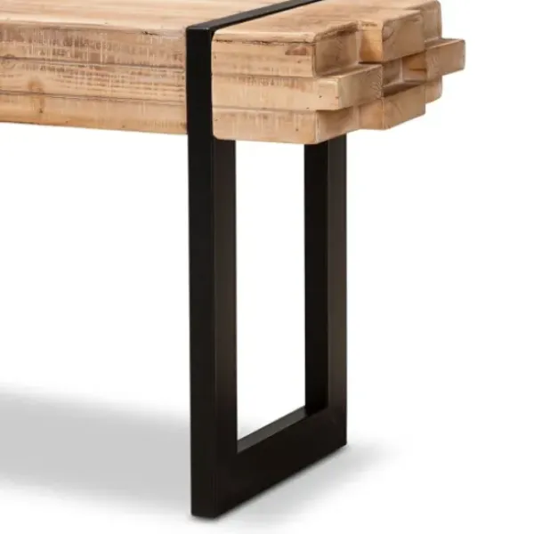 Benches & Ottomans-Kirkland's Home Natural Wood Stack Industrial Bench