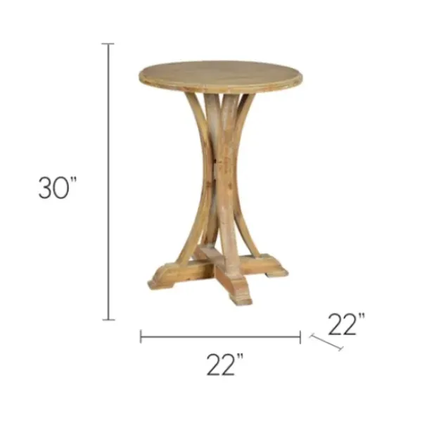 Accent & End Tables-Kirkland's Home Natural Wooden Arched Base Round Top Accent Table Tan