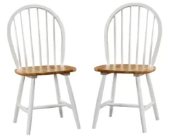 Dining Chairs-Kirkland's Home Natural Wooden Dining Chairs, Set Of 2 White