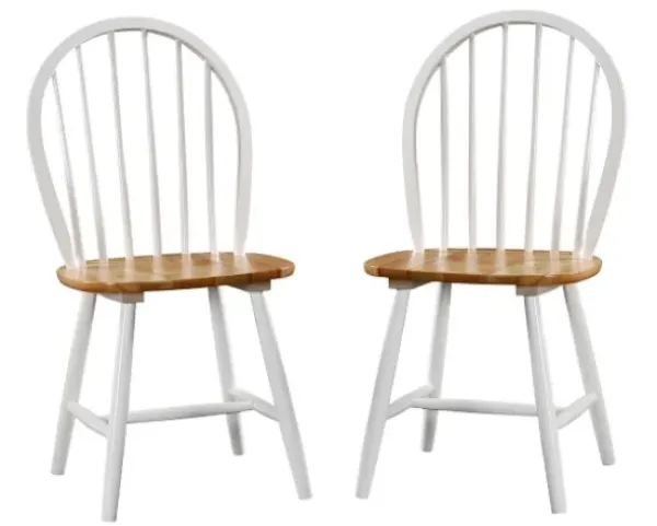 Dining Chairs-Kirkland's Home Natural Wooden Dining Chairs, Set Of 2 White