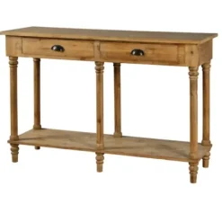 Console Tables-Kirkland's Home Natural Wooden 2-Drawer Console Table