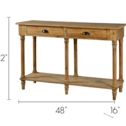 Console Tables-Kirkland's Home Natural Wooden 2-Drawer Console Table