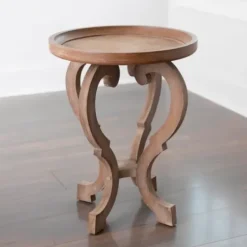 Accent & End Tables-Kirkland's Home Natural Wooden Parker Accent Table Brown