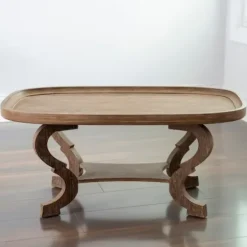 Coffee Tables-Kirkland's Home Natural Wooden Parker Coffee Table Brown