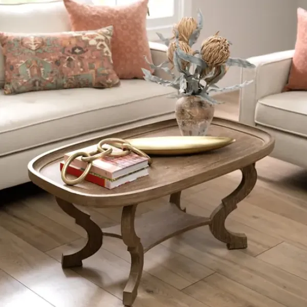 Coffee Tables-Kirkland's Home Natural Wooden Parker Coffee Table Brown
