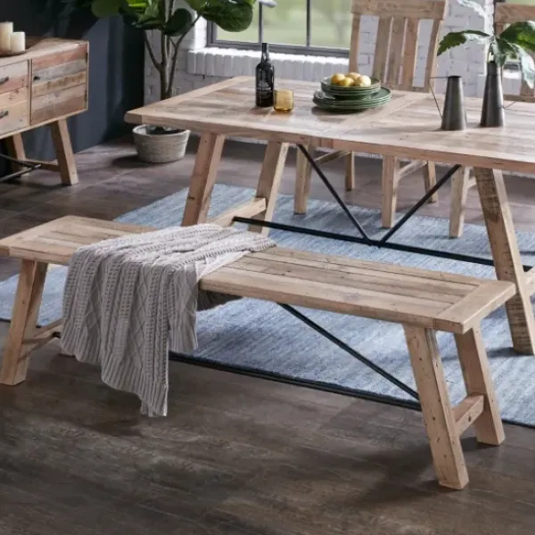Benches & Ottomans-Kirkland's Home Natural Wooden Sonoma Dining Bench Tan