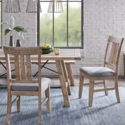 Dining Chairs-Kirkland's Home Natural Wooden Sonoma Dining Chairs, Set Of 2 Gray