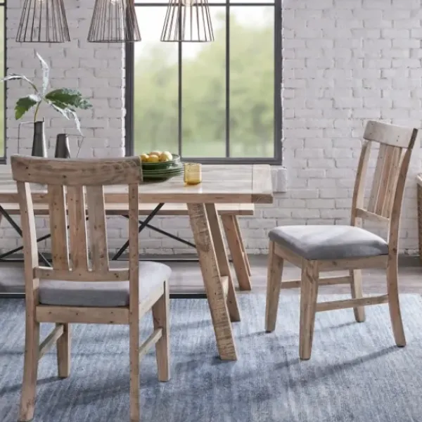 Dining Chairs-Kirkland's Home Natural Wooden Sonoma Dining Chairs, Set Of 2 Gray