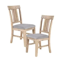 Dining Chairs-Kirkland's Home Natural Wooden Sonoma Dining Chairs, Set Of 2 Gray