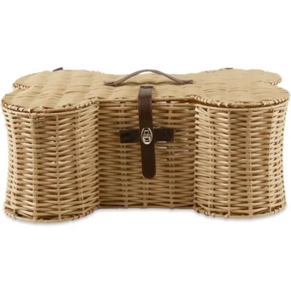 Baskets & Boxes-Kirkland's Home Natural Woven Bone Shaped Basket, 17 In. Tan