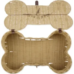 Baskets & Boxes-Kirkland's Home Natural Woven Bone Shaped Basket, 17 In. Tan