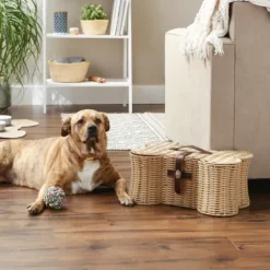 Baskets & Boxes-Kirkland's Home Natural Woven Bone Shaped Basket, 17 In. Tan