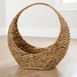 Baskets & Boxes-Kirkland's Home Natural Woven Half Moon Basket Tan