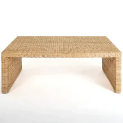 Coffee Tables-Kirkland's Home Natural Woven Rat Coffee Table Tan