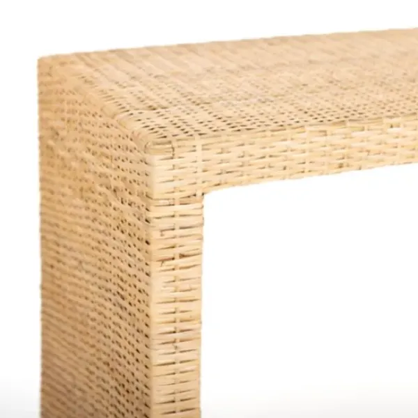 Console Tables-Kirkland's Home Natural Woven Rat Console Table Tan