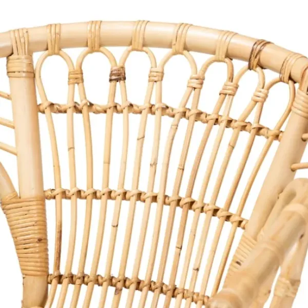 Dining Chairs-Kirkland's Home Natural Woven Rat Curved Back Dining Chair Tan