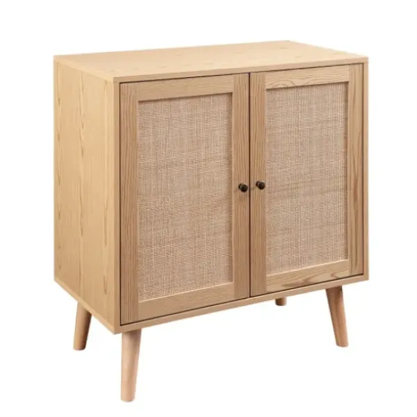 Cabinets & Sideboards-Kirkland's Home Natural Woven Rat Front Cabinet Tan