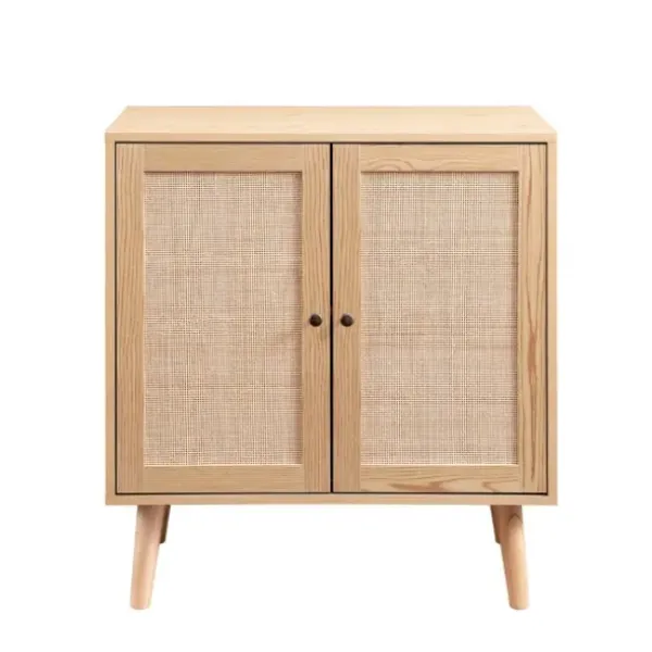 Cabinets & Sideboards-Kirkland's Home Natural Woven Rat Front Cabinet Tan