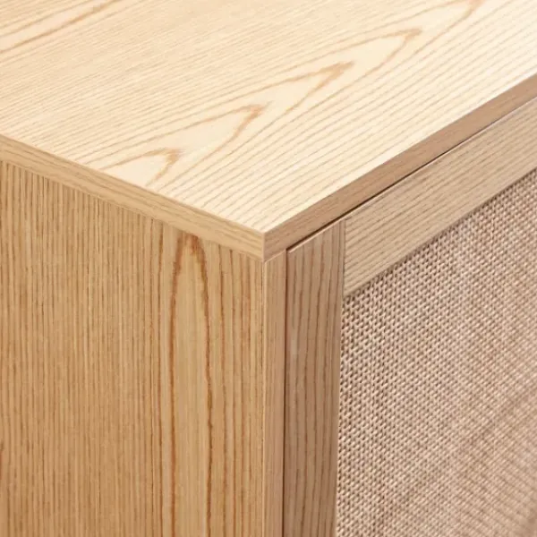 Cabinets & Sideboards-Kirkland's Home Natural Woven Rat Front Cabinet Tan
