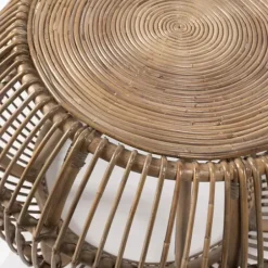 Coffee Tables-Kirkland's Home Natural Woven Rat Round Coffee Table Tan
