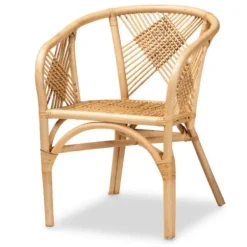 Dining Chairs-Kirkland's Home Natural Woven Rat X-Back Dining Chair Tan