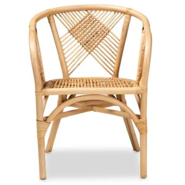 Dining Chairs-Kirkland's Home Natural Woven Rat X-Back Dining Chair Tan