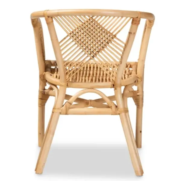 Dining Chairs-Kirkland's Home Natural Woven Rat X-Back Dining Chair Tan
