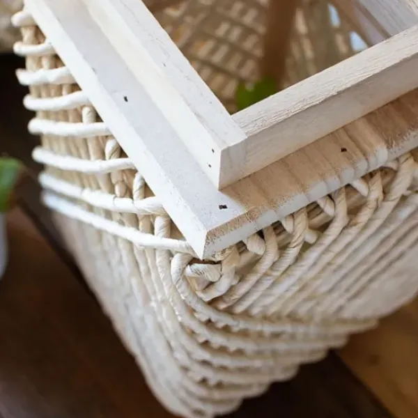 Lanterns-Kirkland's Home Natural Woven Rope And Wood Lanterns, Set Of 2 Tan
