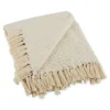 Blankets & Throws-Kirkland's Home Natural Woven Zig Zag Throw Ivory