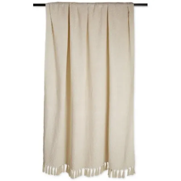 Blankets & Throws-Kirkland's Home Natural Woven Zig Zag Throw Ivory
