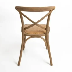 Dining Chairs-Kirkland's Home Natural X Frame Cane Seat Dining Chair Brown