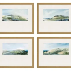 Framed Art-Kirkland's Home Nature'S Peace Framed Art Prints, Set Of 4 Green/Blue