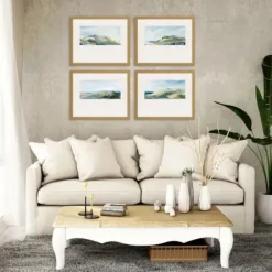 Framed Art-Kirkland's Home Nature'S Peace Framed Art Prints, Set Of 4 Green/Blue