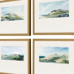 Framed Art-Kirkland's Home Nature'S Peace Framed Art Prints, Set Of 4 Green/Blue