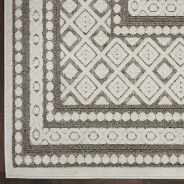 Outdoor Rugs-Kirkland's Home Navy Adelaide Trellis Outdoor Area Rug, 6X9 Blue