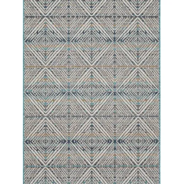 Outdoor Rugs-Kirkland's Home Navy Adelaide Trellis Outdoor Area Rug, 7X9 Blue