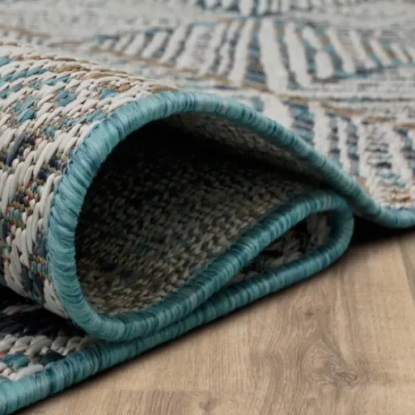 Outdoor Rugs-Kirkland's Home Navy Adelaide Trellis Outdoor Area Rug, 7X9 Blue