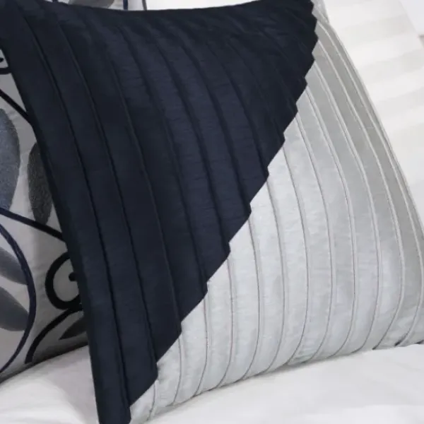 Comforters-Kirkland's Home Navy Amador 7-Pc. Queen Comforter Set Blue/Silver