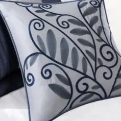 Comforters-Kirkland's Home Navy Amador 7-Pc. Queen Comforter Set Blue/Silver