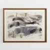 Framed Art-Kirkland's Home Navy And Gold Streaks Framed Art Print White/Blue/Gold